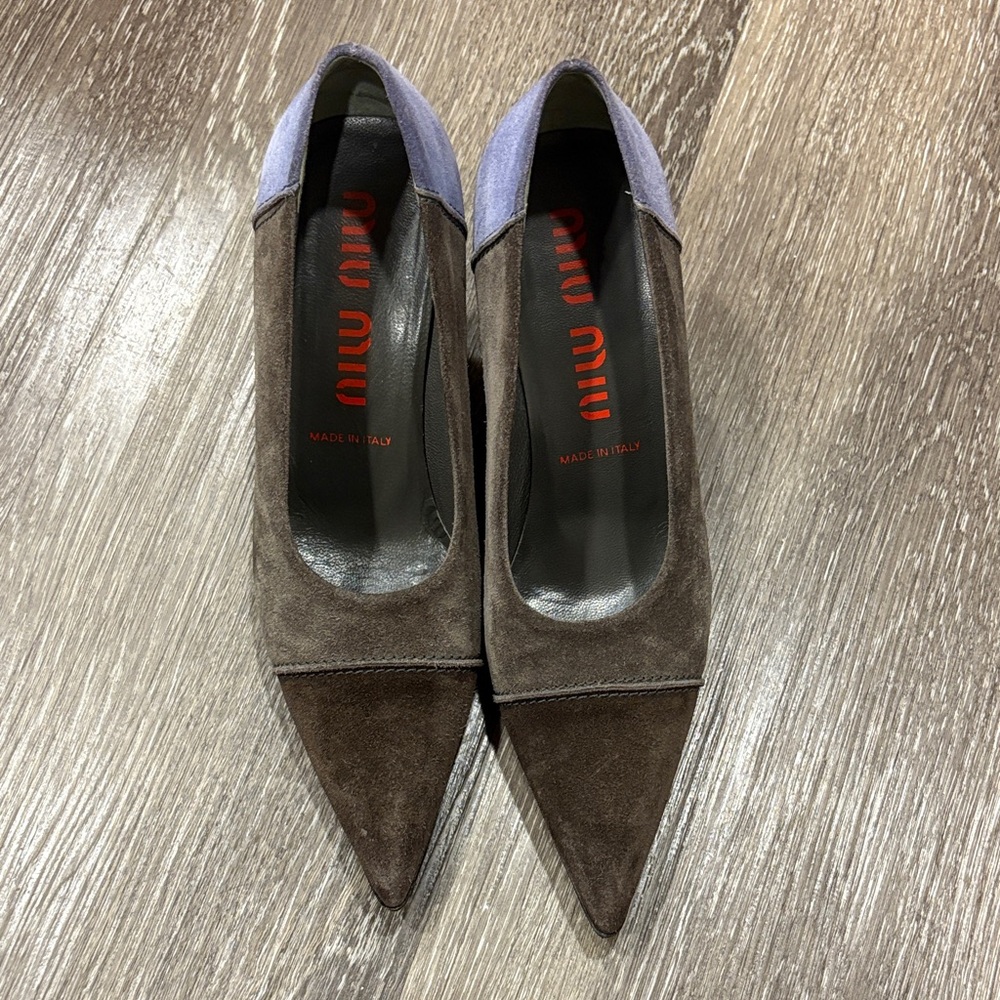 Miu Miu Elegant Brown and Gray Heels